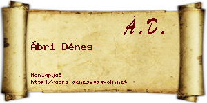 Ábri Dénes névjegykártya